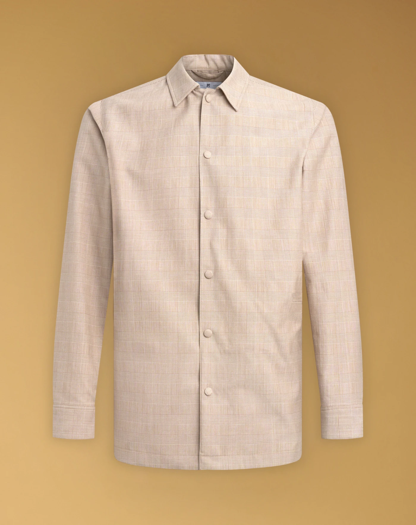 Jacket in checked wool and cotton