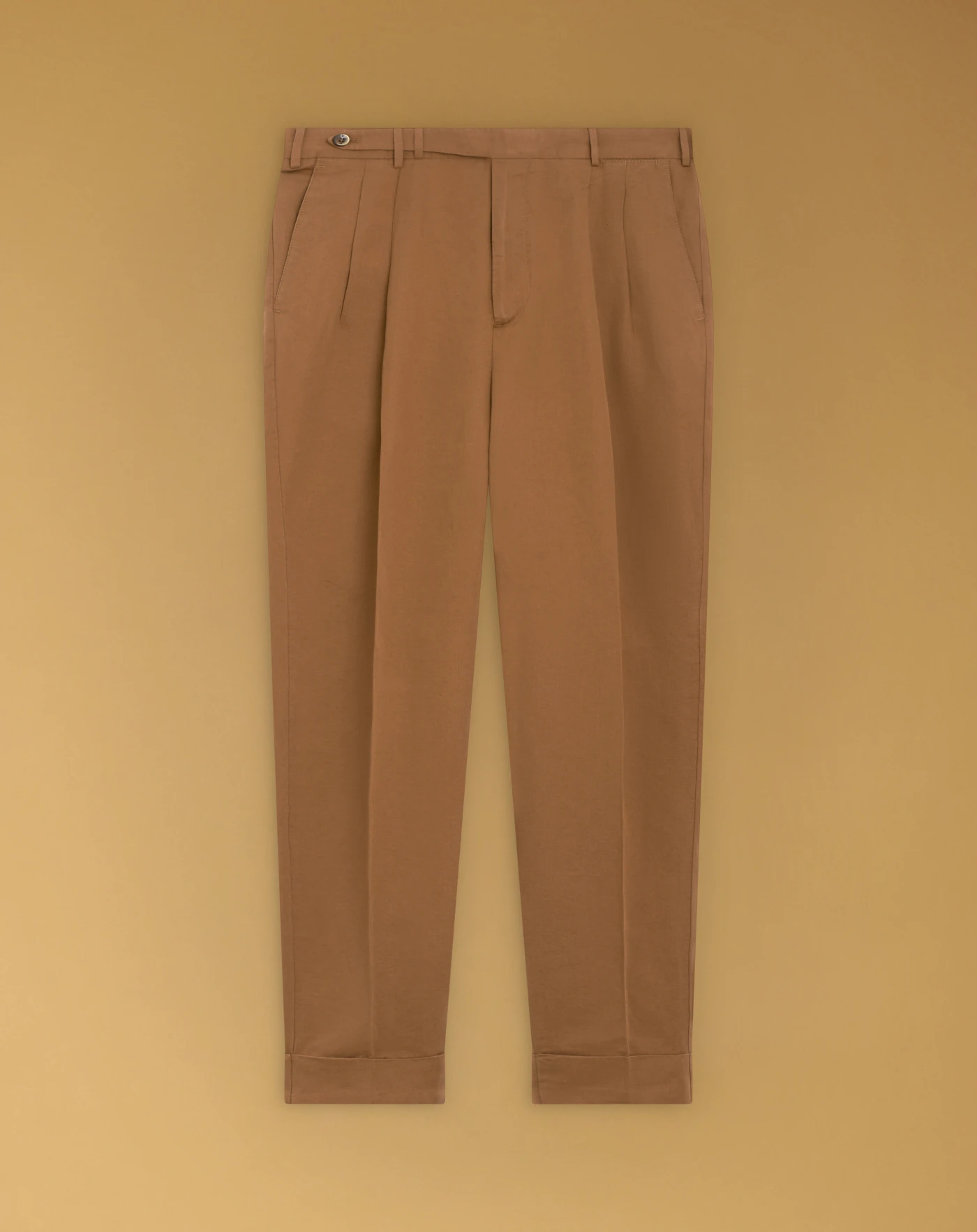 Carrot trousers in linen and cotton twill