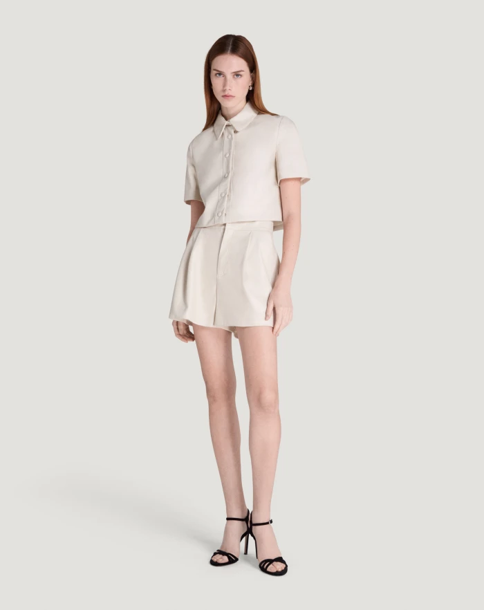 Leather Bermuda shorts
