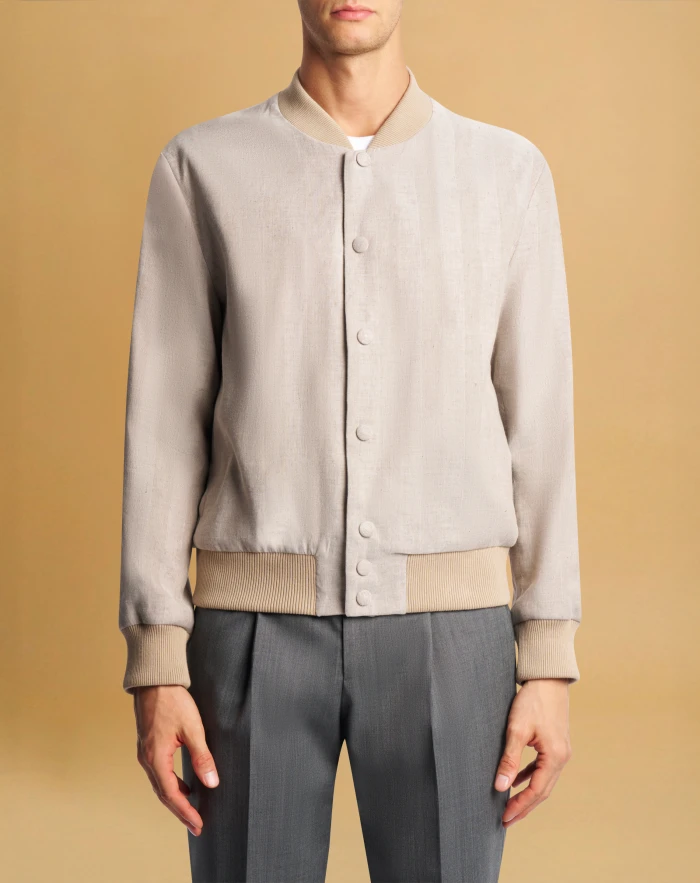 Jacket in linen and cotton