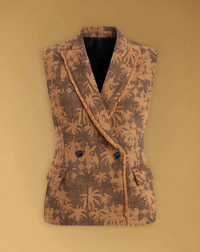 Monica vest in cotton jacquard