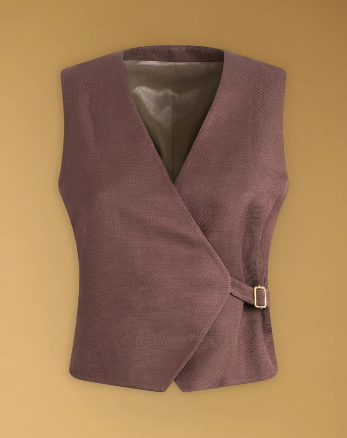 Isabel vest in flowy linen jacquard