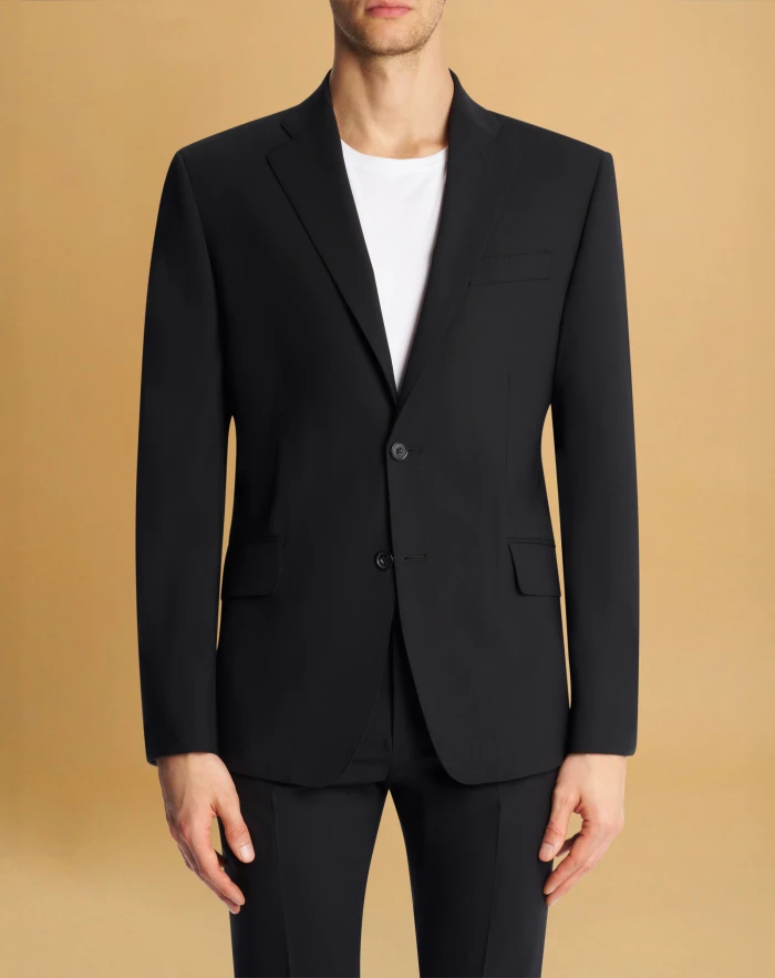 Single-breasted wool jacket