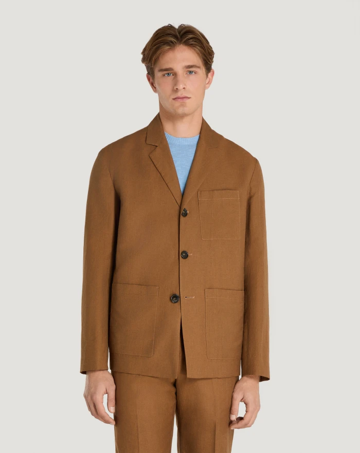 Wool and linen blazer jacket