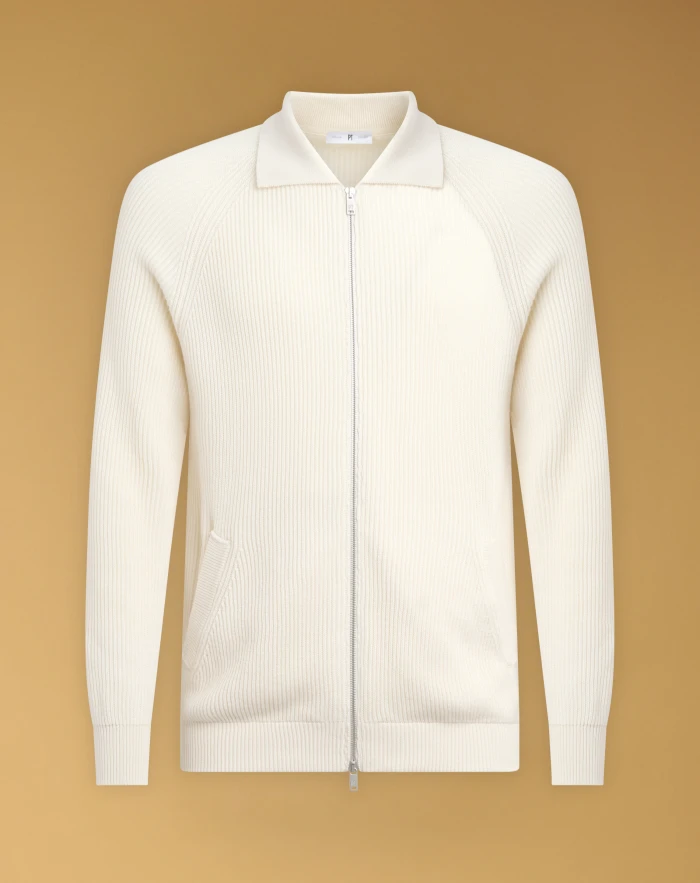 Bomber jacket in cotton and cashmere