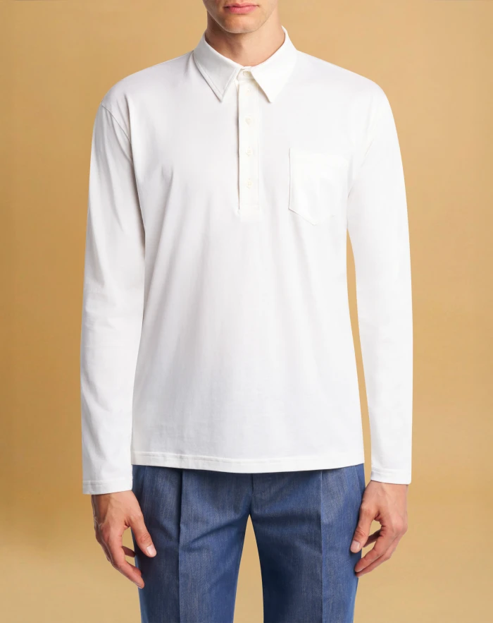 Cotton jersey and silk T-shirt