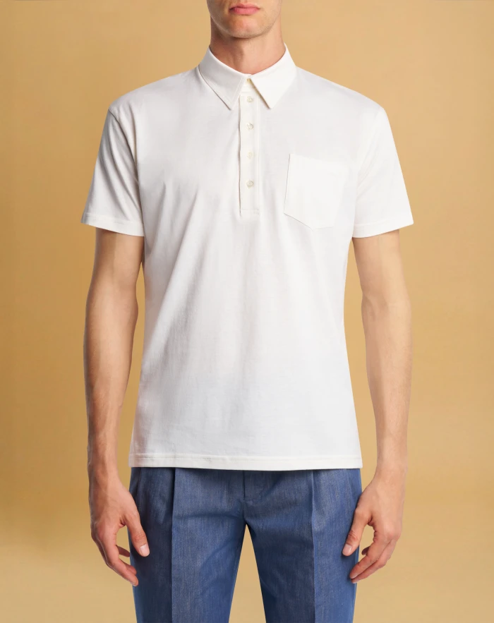 Cotton jersey and silk T-shirt