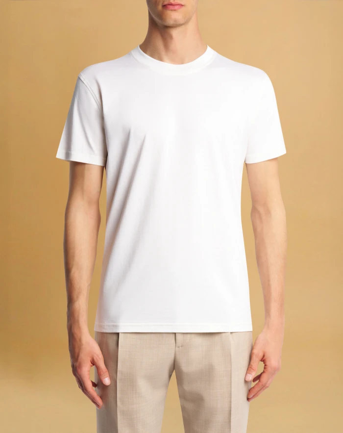 Cotton jersey and silk T-shirt