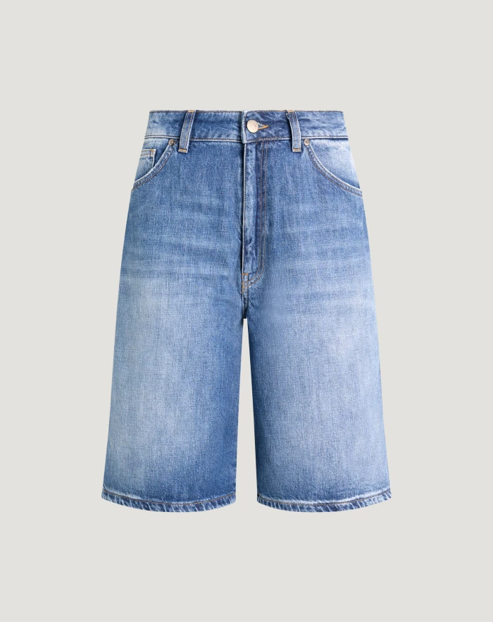 Gianna cotton denim Bermuda shorts