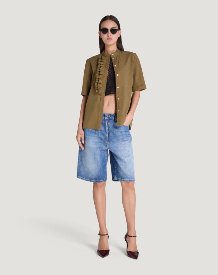 Gianna cotton denim Bermuda shorts