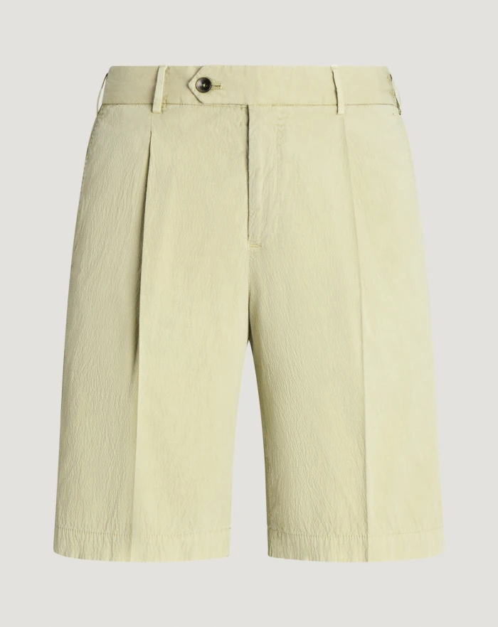Stretch seersucker Bermuda shorts