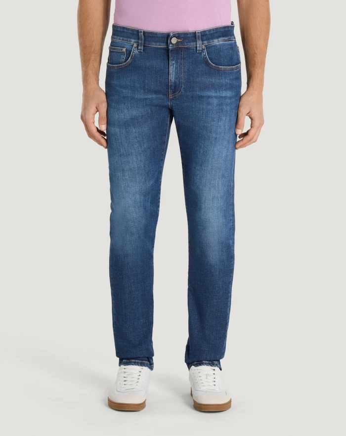 Swing indigo stretch denim jeans