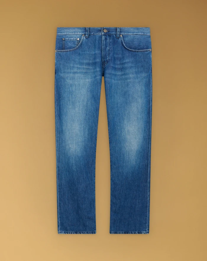 Relax jeans in cotton and linen denim