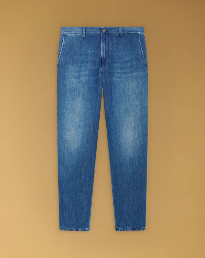 Reggae chino trousers in cotton and linen denim