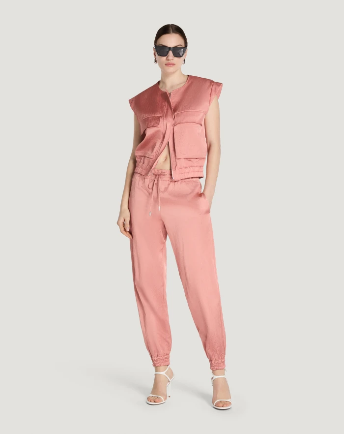 Giulia techno satin trousers
