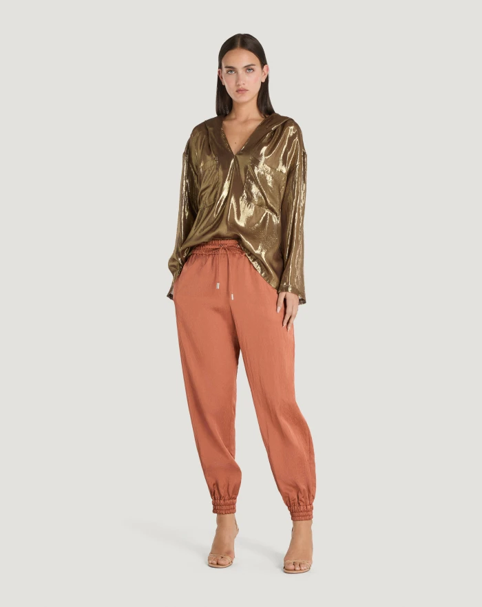 Giulia techno satin trousers