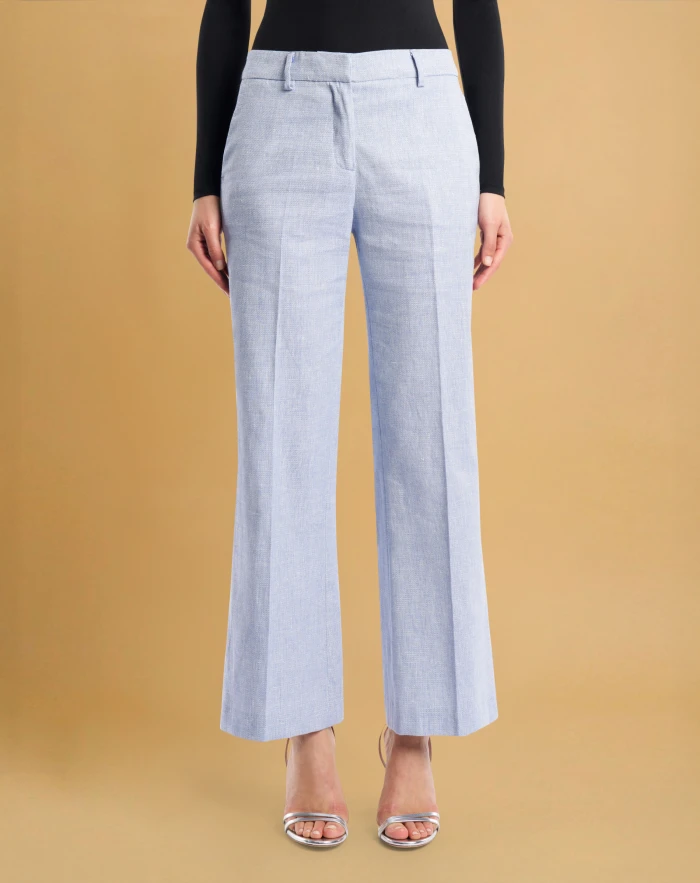 Jodie trousers in stretch linen and cotton