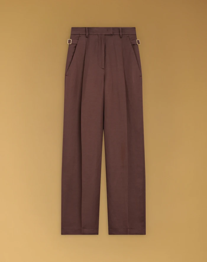 Isabel trousers in flowy linen jacquard