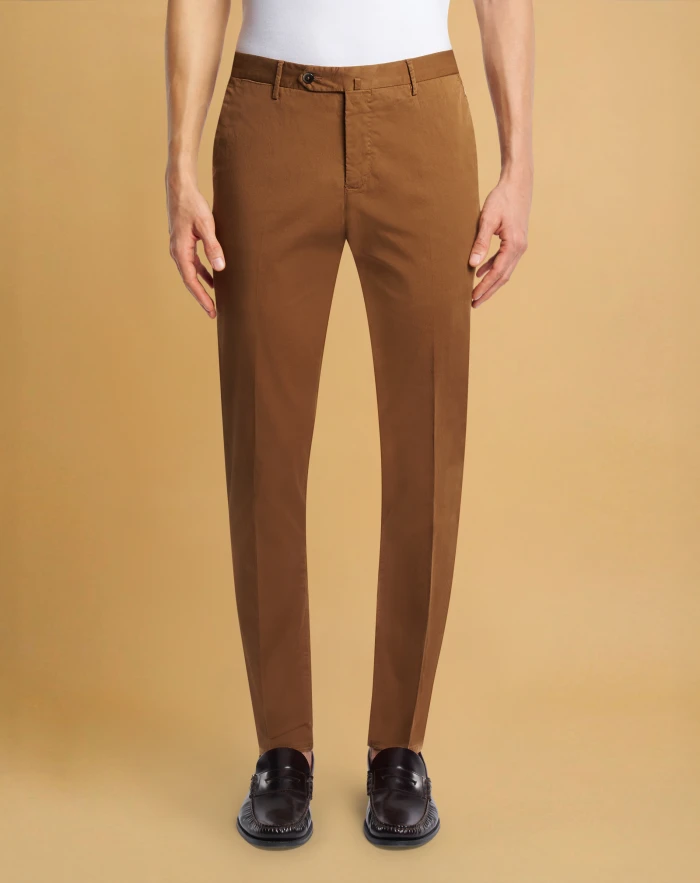 Slim stretch gabardine trousers